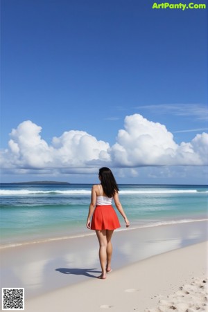 A woman standing in front of a sliding glass door.