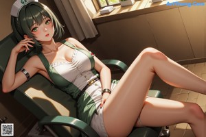 A 3D rendering of a woman with big breasts.