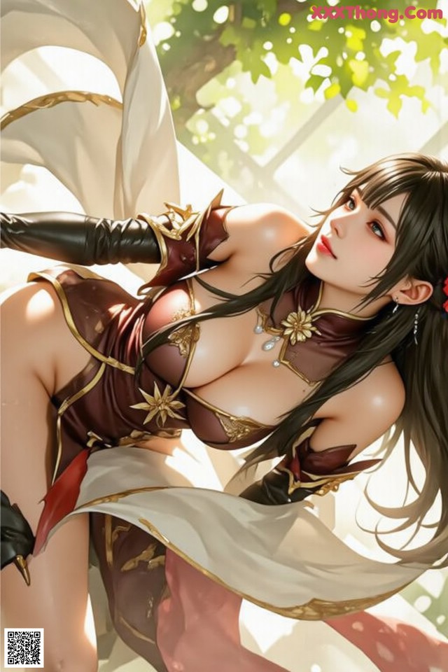 Hentai - The Frozen Elegance That Melts Starlight Set.2 20250106 Part 3 No.231314 A woman in a brown and white outfit is posing for a picture.